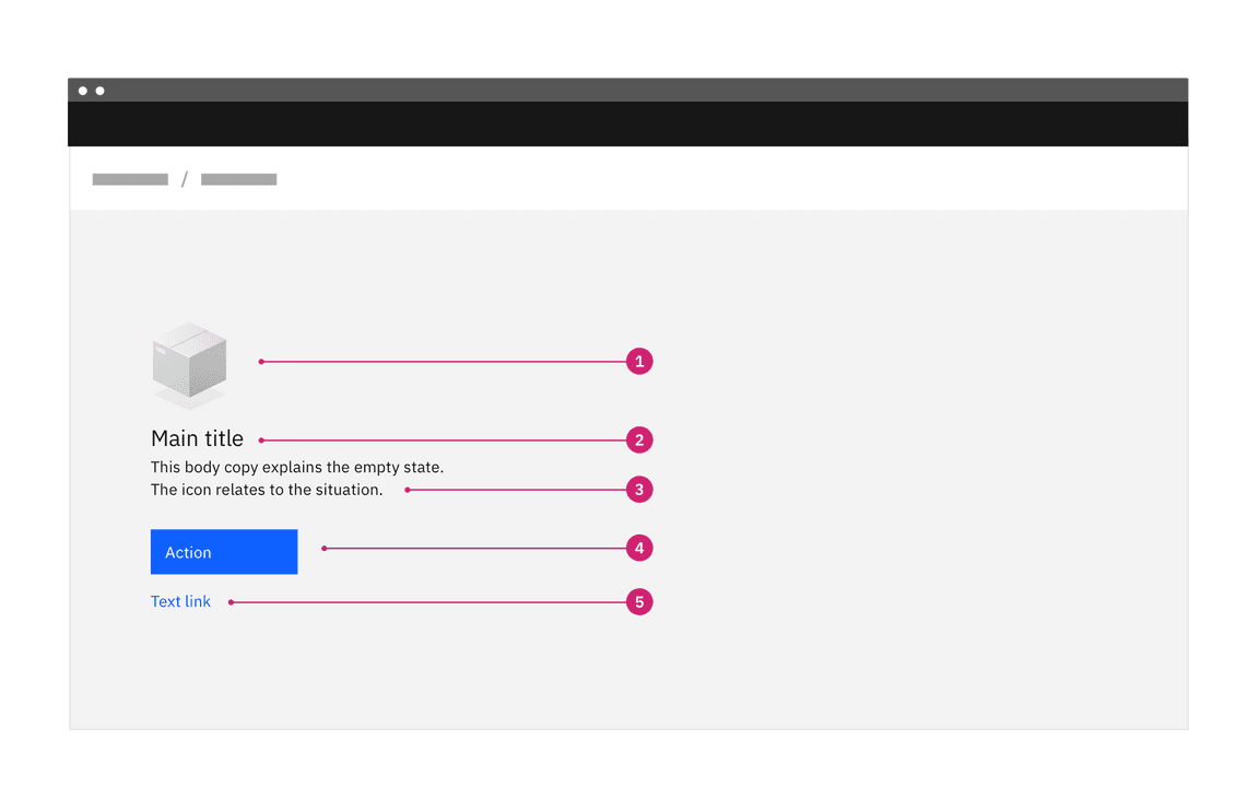 Basic empty state with primary action button